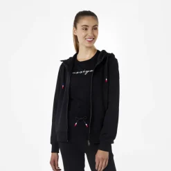 Women's full-zip hooded logo cotton sweatshirt