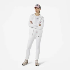 Women's full-zip hooded logo cotton sweatshirt