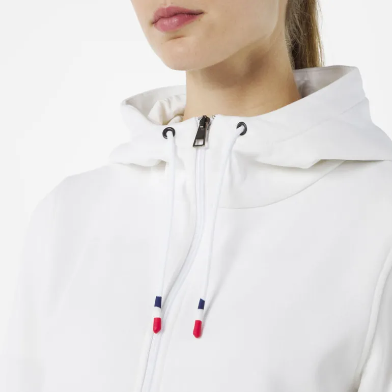 Women's full-zip hooded logo cotton sweatshirt