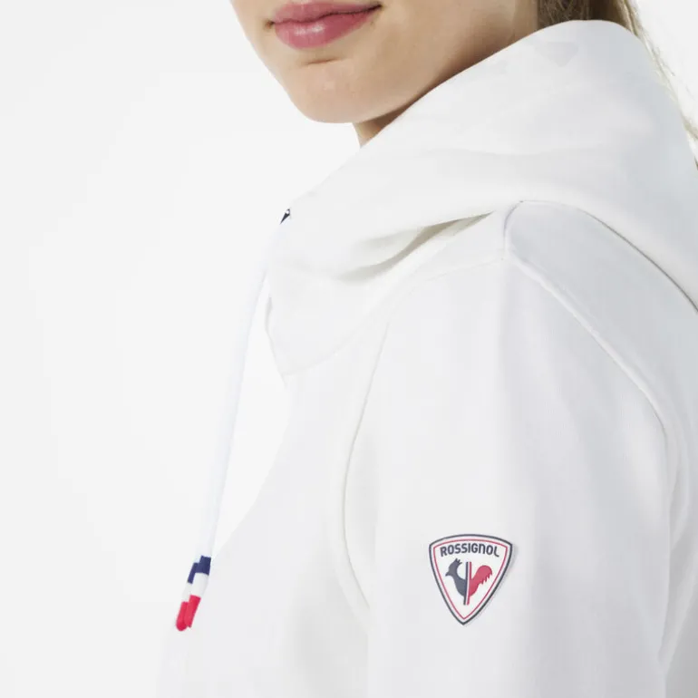 Women's full-zip hooded logo cotton sweatshirt