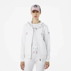 Women's full-zip hooded logo cotton sweatshirt